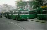 FBW/211127/020033---bvb-basel---nr (020'033) - BVB Basel - Nr. 918 - FBW/FHS-Hess Gelenktrolleybus am 8. Oktober 1997 in Basel, Claraplatz
