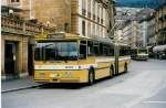 (034'021) - TN Neuchtel - Nr. 155 - FBW/Hess Gelenktrolleybus (ex Nr. 55) am 10. Juli 1999 in Neuchtel, Place Pury