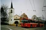 (074'204) - TN Neuchtel - Nr. 160 - FBW/Hess Gelenktrolleybus (ex Nr. 60) am 16. Januar 2005 in Neuchtel, Temple de Valangines