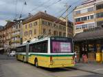 (151'510) - transN, La Chaux-de-Fonds - Nr. 621 - NAW/Hess Gelenktrolleybus (ex TN Neuchtel Nr. 121) am 12. Juni 2014 in Neuchtel, Place Pury