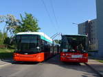(192'920) - VB Biel - Nr. 58 - Hess/Hess + Nr. 84 - NAW/Hess Gelenktrolleybusse am 6. Mai 2018 in Biel, Vorhlzli