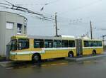 (256'174) - transN, La Chaux-de-Fonds - Nr. 117 - NAW/Hess Gelenktrolleybus (ex TN Neuchtel Nr. 117) am 19. Oktober 2023 beim Bahnhof Marin-pagnier
