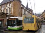 (257'588) - transN, La Chaux-de-Fonds - Nr. 118 - NAW/Hess Gelenktrolleybus (ex TN Neuchtel Nr. 118) am 11. Dezember 2023 in Neuchtel, Place Pury