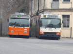 (159'112) - TPG Genve - Nr. 666 - Saurer/Hess + Nr. 681 - NAW/Hess Gelenktrolleybusse am 14. Mrz 2015 in Genve, Dpt Jonction