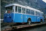 (051'321) - ACT Lugano (TVS) - Nr. 126 - FBW/Hess Trolleybus (ex RhV Altsttten Nr. 6) am 1. Januar 2002 beim Bahnhof Biasca