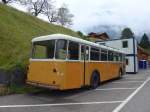 (153'554) - Bus Stop, Grindelwald - Nr. 5 - FBW/R&J (ex Schuler, Orpund; ex Tramverein, Bern; ex Meier, Studen; ex Schr, Aegerten; ex ABM Meinisberg Nr. 5; ex ABM Meinisberg Nr. 1) am 3. August 2014 in Grindelwald, Grund