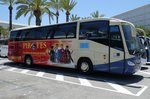 MAN Irizar als Werbetrger fr  PIRATES  wartet am Airport Palma /Mallorca im Juni 2016 