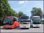 Setra 515 HD von Arzt aus Deutschland und Neoplan Cityliner von Ramspeck aus Deutschland und Neoplan Tourliner von N.