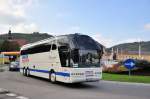 Neoplan Starliner von der Ehrlich Touristik aus der BRD am 2.10.2014 in Krems.