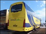 Scania Irizar von CentrumTurist aus Dänemark im Stadthafen Sassnitz.