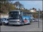 Setra 312 HD von Omniko Reisen aus Deutschland (ex Ruffiner/Schweiz) im Stadthafen Sassnitz.