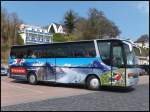 Setra 312 HD von Omniko Reisen aus Deutschland (ex Ruffiner/Schweiz) im Stadthafen Sassnitz.