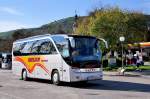 Setra 411 HD von Ohler Reisen aus sterreich am 18.9.2014 in Krems gesehen.