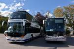 Setra 431 DT von Twerenbold Reisen und ein Setra 500er-Serie von Hegli Reisen aus der CH 06/2017 in Krems.