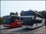 Setra 415 GT-HD von Hierl und Setra 431 DT von Euro Tours aus Deutschland in Binz.