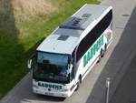 Mercedes Travego von Babucke aus Deutschland im Stadthafen Sassnitz.