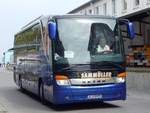 Setra 415 HD von Sammüller aus Deutschland im Stadthafen Sassnitz.