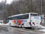 (148'735) - Aus Deutschland: Weber, Achern - OG-CW 930 - Setra am 2. Februar 2014 beim Bahnhof Le Chble