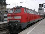 218 460-4 steht mit einer RB nach memmingen in M�nchen HBF bereit.