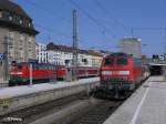 218 469-5 und 218 462-0 stehen mit RB's in M�nchen HBF bereit.