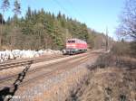 218 813-4 rollt solo bei Deining in Richtung N�rnberg.