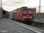 234 144-4 verl�sst Frankfurt/Oder mit den EC47 Berlin-Warzawa-Express.