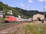 101 125-3 durchf�hrt Bacharach mit den IC 2116 Stuttgart-Stralsund.