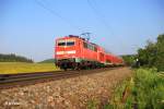 111 166-5 mit RE4255 Treuchtlingen - M�nchen bei P�lling.