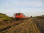 120 110-2 schiebt ein IC bei Fahlenbach nach N�rnberg. 24.03.11