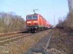 143 333-3 schiebt bei Eisenh�ttenstadt den RE 18204 Frankfurt/Oder.09.03.11