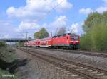 143 093-3 schiebt RE10575 Dresden – Leipzig bei Borsdorf. 16.04.11
