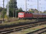 143 012-3 verl�sst Eisenh�ttenstadt mit ein RB 11 Cottbus.