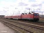 143 812-6 erreicht gleich den Bahnhof Eisenh�ttenstadt mit RB Frankfurt/Oder.