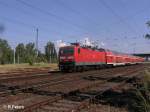 143 300-2 verl�sst Eisenh�ttenstadt mit RB11 Cottbus.