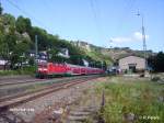 143 833-2 verl�sst Bacharach mit ein RE Mainz HBF am 24.07.08