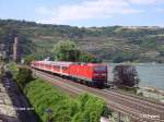 143 953-8 verl�sst Oberwesel mit einer RB Koblenz geschoben.