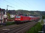 143 025-5 durchf�hrt Oberwesel mit ein RE Frankfurt/Main.