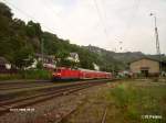 143 853-8 verl�sst Bacharach mit einem RE Mainz.