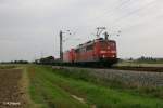 151 015-5 + 185 241 und gemischten G�terzug bei Moosham.