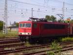 155 147-2 durchf�hrt Eisenh�ttenstadt mit ein Stahlzug.20.06.07