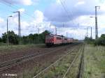 155 016-9 �berf�hrt bei Saarmund 155 011+ 145 011+ 007 am 17.08.08