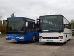 Setra 415 NF von Becker-Strelitz Reisen und Setra 315 UL von Unger (ex Tonne) aus Deutschland in Neubrandenburg.