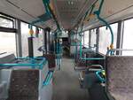 Der Fahrgastraum eines Mercedes Citaro III der Neubrandenburger Verkehrsbetriebe in Neubrandenburg.