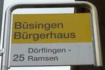 (173'951) - SB-Haltestellenschild - Bsingen, Brgerhaus - am 20. August 2016