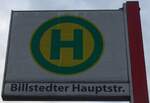 (204'844) - HVV-Haltestellenschild - Hamburg, Billstedter Hauptstr.