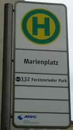 (128'602) - MVG-Haltestellenschild - Mnchen, Marienplatz - am 11.