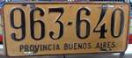(186'346) - Aus Argentinien: Nummernschild - 963-640 - am 12.