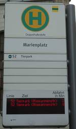 (128'600) - MVG-Haltestellenschild - Mnchen, Marienplatz - am 11.