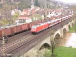 146 240-0 verl�sst Gem�nden mit ein RE Frankfurt/Main.