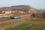 146 246-4 schiebt den RE 4617 Frankfurt/Main - Bamberg und verl�sst Retzbach-Zellingen 16.03.17